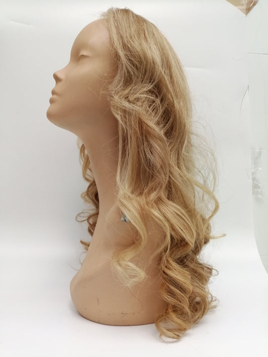 PELUCA económica, rubia, 50 cm de largo