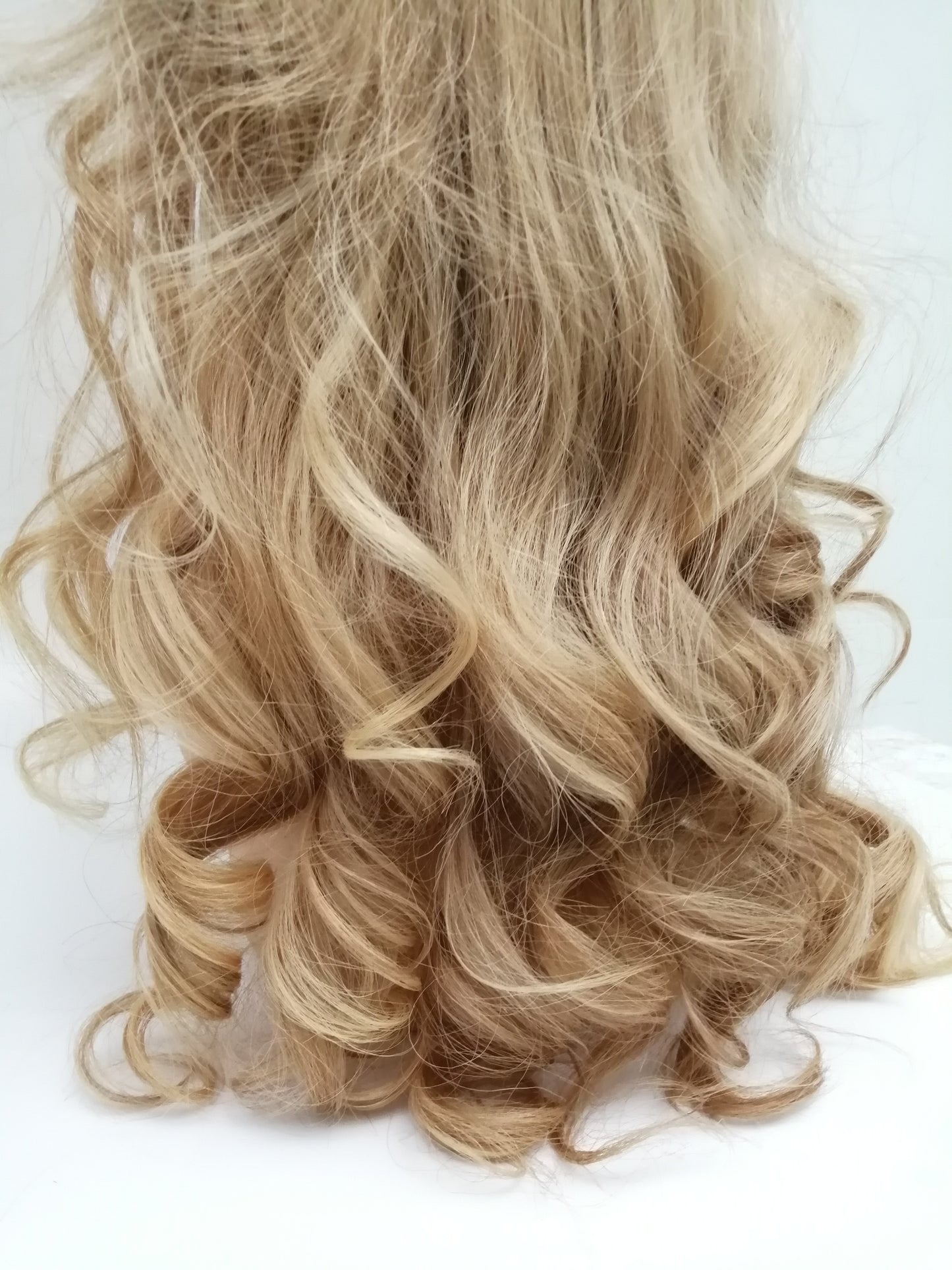 PELUCA económica, rubia, 50 cm de largo