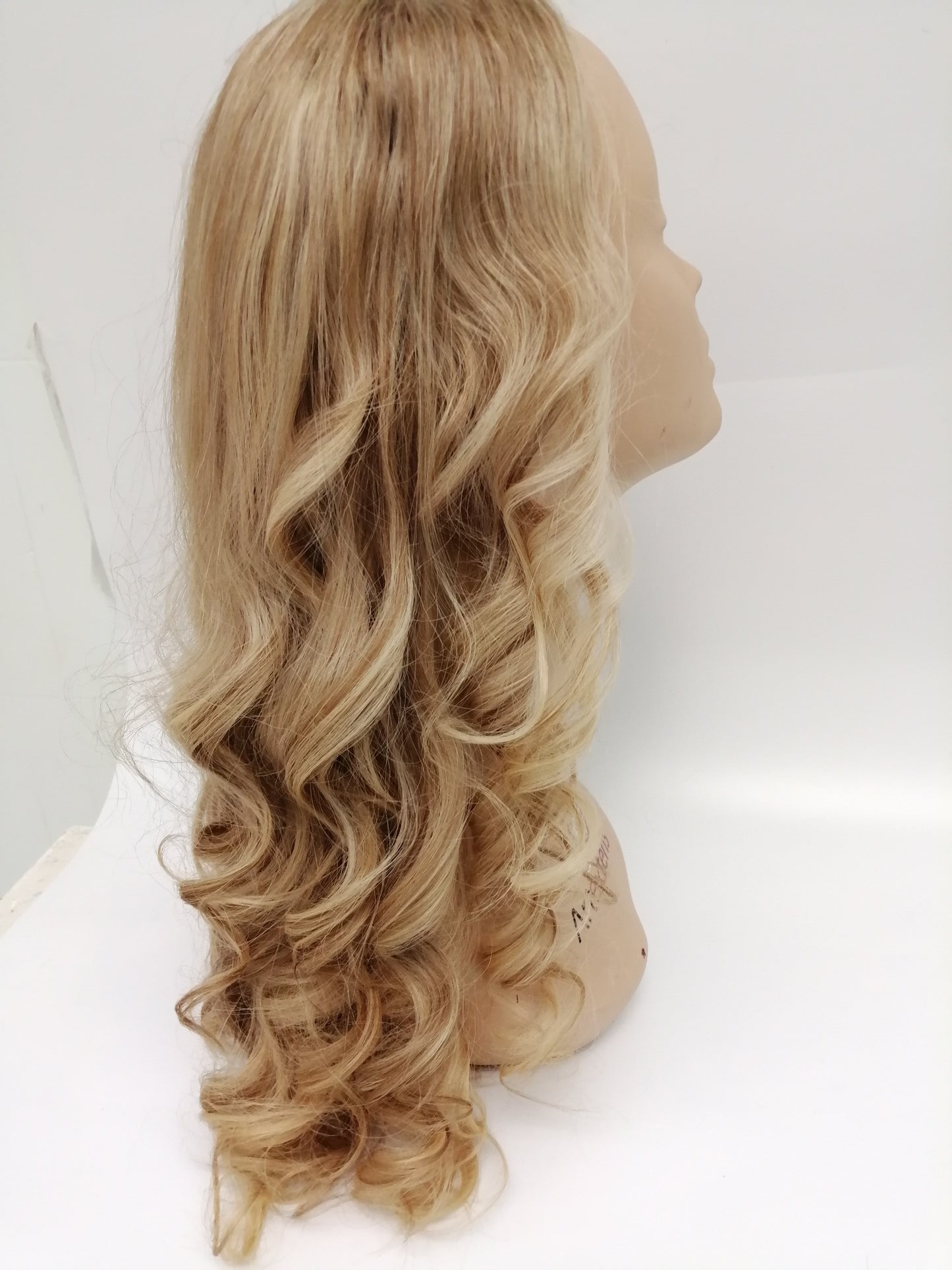 PELUCA económica, rubia, 50 cm de largo