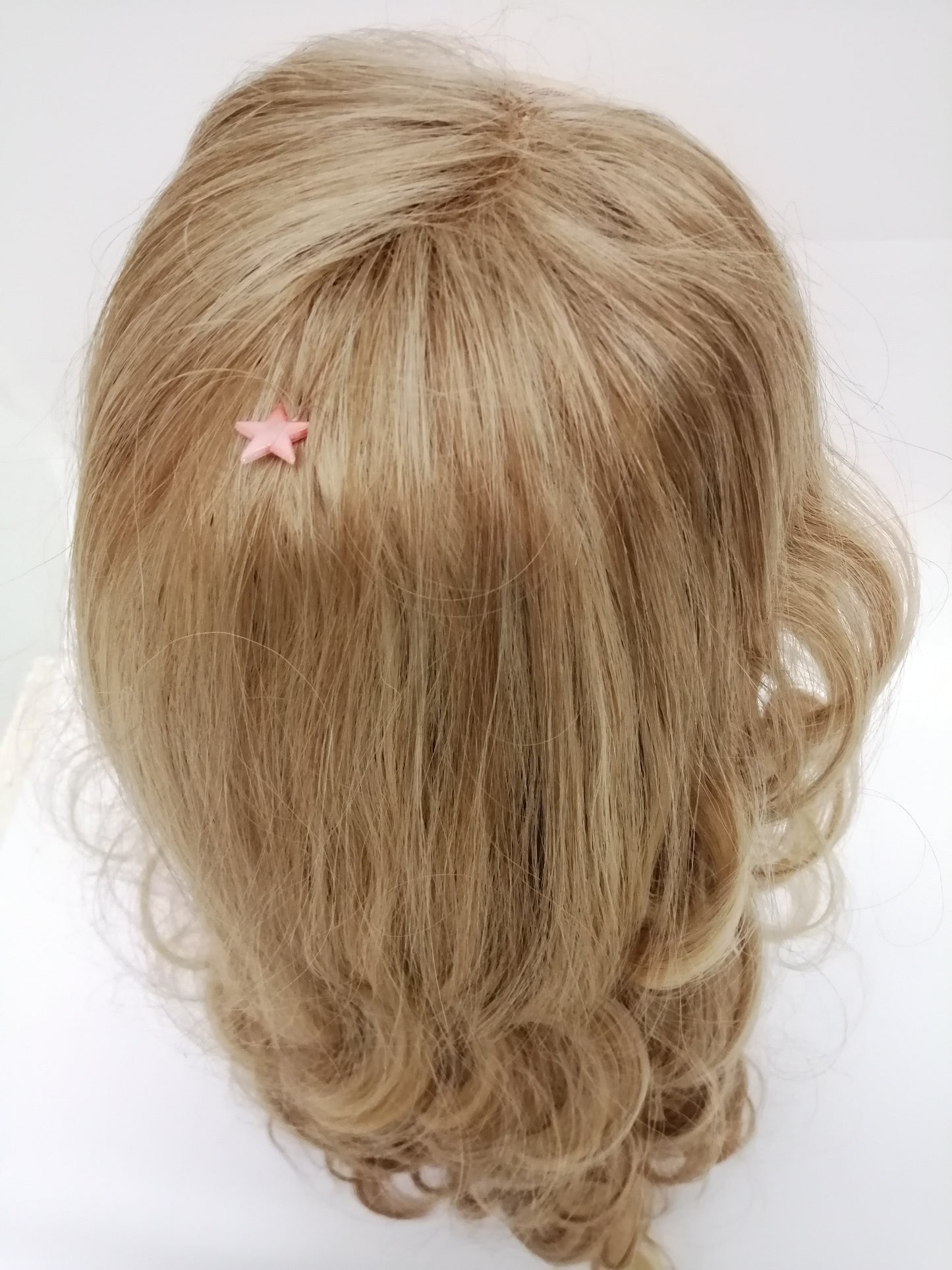 PELUCA económica, rubia, 50 cm de largo